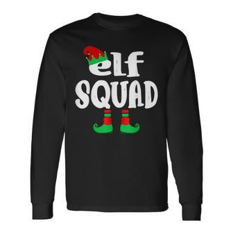 Funny Family Christmas Matching Holiday Group Elf Squad Men Women Long Sleeve T-shirt Graphic Print Unisex - Seseable
