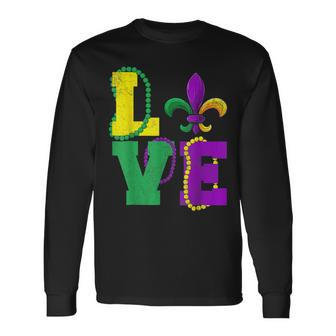 Funny I Love Mardi Gras New Orlean Festival Mardi Gras Lover Men Women Long Sleeve T-shirt Graphic Print Unisex - Seseable