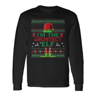 Funny Matching Ugly Im The Architect Elf Christmas Men Women Long Sleeve T-shirt Graphic Print Unisex - Seseable