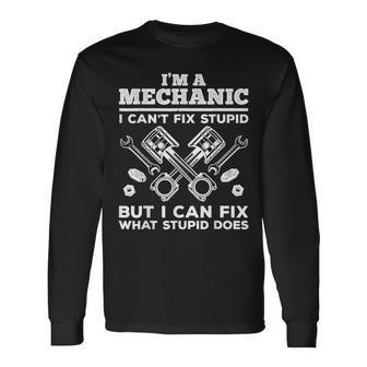 Funny Mechanic For Men Dad Car Auto Diesel Automobile Garage Men Women Long Sleeve T-shirt Graphic Print Unisex - Seseable