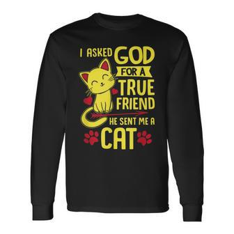 Funny True Friends Cats For Pets Or Animal Lovers Men Women Long Sleeve T-shirt Graphic Print Unisex - Seseable