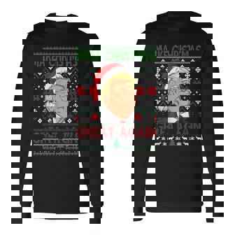 Funny Trump Make Christmas Great Again Ugly Sweater Xmas Pjs Men Women Long Sleeve T-shirt Graphic Print Unisex - Seseable