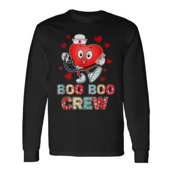 Funny Valentines Day Boo Boo Crew Nurse Cute Heart Men Women Long Sleeve T-shirt Graphic Print Unisex - Seseable