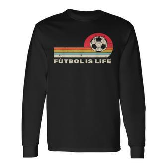 Futbol Is Life Football Lovers Soccer Vintage Retro Long Sleeve T-Shirt T-Shirt | Mazezy