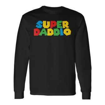 Gamer Daddio Super Dad Fathers From Wife & Long Sleeve T-Shirt - Thegiftio UK