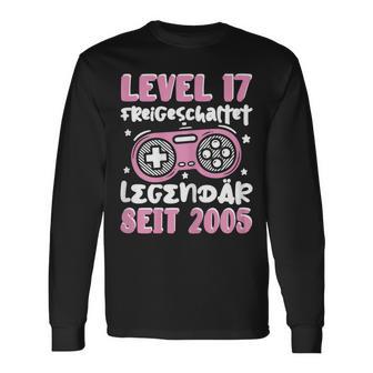 Gamer Girl Level 17 Langarmshirts, Zockerin 2005 Geburtstags-Outfit - Seseable