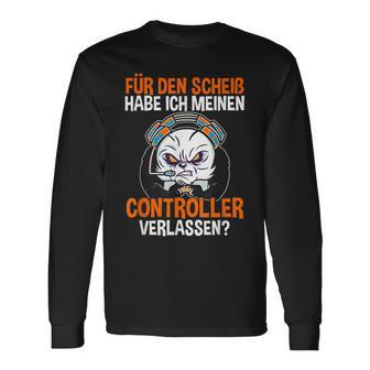 Gamer Zocker Controller Lustiges Gaming Zocken Games Spruch Langarmshirts - Seseable