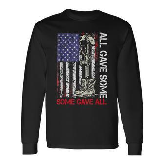 All Gave Some Some Gave All Flag Veteran Memorials Day Long Sleeve T-Shirt T-Shirt | Mazezy