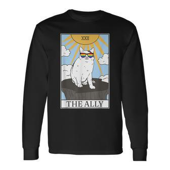 Gay Pride Pride Sunglasses Ally Cat Tarot Card Long Sleeve T-Shirt T-Shirt | Mazezy