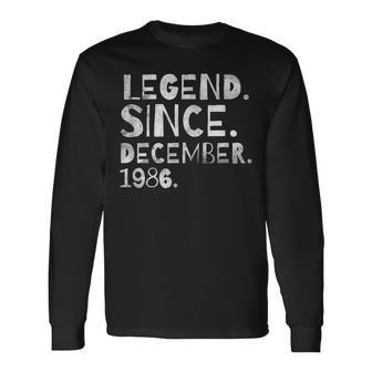 Geburtstagslegende Seit Dezember 1986 Born Day Jungen Mädchen Langarmshirts - Seseable