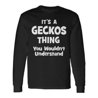 Geckos Thing College University Alumni Long Sleeve T-Shirt - Seseable