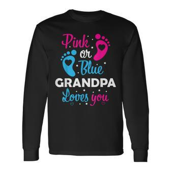 Gender Reveal Grandpa Grandfather Long Sleeve T-Shirt | Mazezy