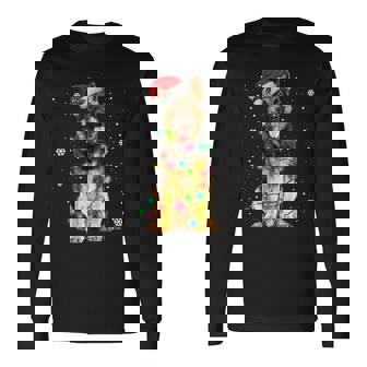German Shepherd Dog Tree Christmas Sweater Xmas Dogs Gifts Men Women Long Sleeve T-shirt Graphic Print Unisex - Seseable