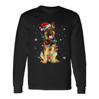 German Shepherd Dog Tree Christmas Sweater Xmas Dogs Tshirt Long Sleeve T-Shirt - Monsterry CA