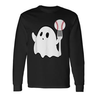 Ghost Forkball Baseball Pitch Fork Ball K Strikeout Long Sleeve T-Shirt T-Shirt | Mazezy