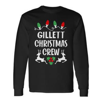 Gillett Name Christmas Crew Gillett Long Sleeve T-Shirt - Seseable