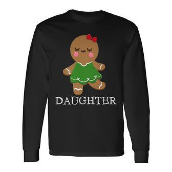 Gingerbread Daughter Christmas Matching Pajamas Family Men Women Long Sleeve T-shirt Graphic Print Unisex - Seseable