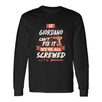 Giordano Name Giordano Name Crest Long Sleeve T-Shirt - Seseable