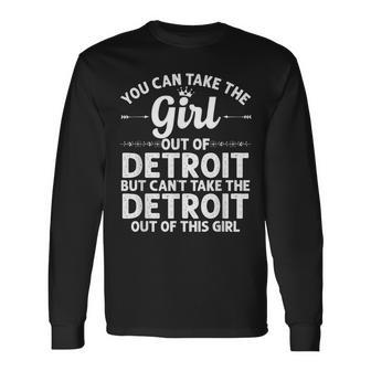 Girl Out Of Detroit Mi Michigan Home Roots Usa Long Sleeve T-Shirt - Seseable