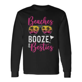 Girls Trip Girls Weekend Friends Beaches Booze Besties Long Sleeve T-Shirt T-Shirt | Mazezy