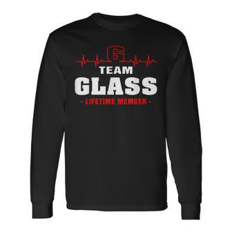 Glass Surname Family Name Team Glass Lifetime Member Men Women Long Sleeve T-shirt Graphic Print Unisex - Seseable
