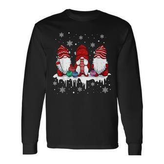 Gnome Knit Balls Christmas Pajama Winter Crochet Knitting Men Women Long Sleeve T-shirt Graphic Print Unisex - Seseable