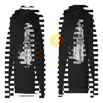 Golden Retriever Ghost Pumpkin Halloween Fall V5 Men Women Long Sleeve T-Shirt T-shirt Graphic Print - Thegiftio
