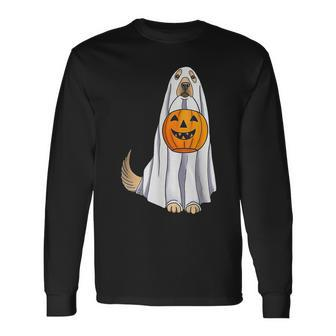 Golden Retriever Ghost Pumpkin Halloween Fall V6 Men Women Long Sleeve T-Shirt T-shirt Graphic Print - Thegiftio UK