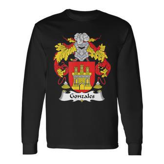 Gonzales Coat Of Arms Crest Men Women Long Sleeve T-Shirt T-shirt Graphic Print - Thegiftio UK