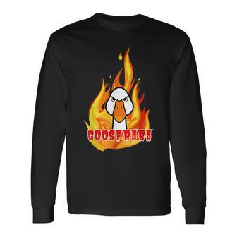 Goosfraba Angry Goose Long Sleeve T-Shirt T-Shirt | Mazezy AU
