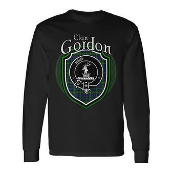Gordon Clan Crest Scottish Clan Gordon Crest Badge Long Sleeve T-Shirt - Seseable