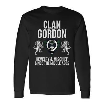 Gordon Clan Scottish Name Coat Of Arms Tartan Family Party Men Women Long Sleeve T-shirt Graphic Print Unisex - Seseable