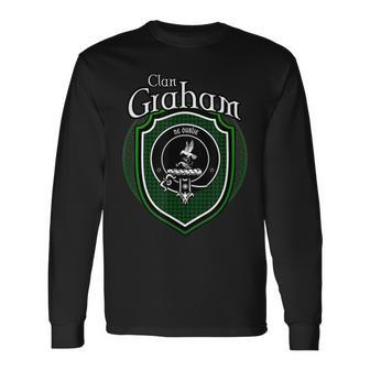 Graham Clan Crest Scottish Clan Graham Badge Men Women Long Sleeve T-Shirt T-shirt Graphic Print - Thegiftio UK