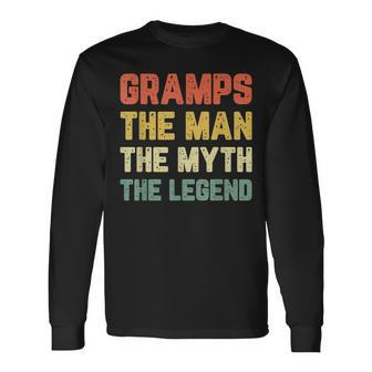 Gramps The Man The Myth The Legend Vintage Christmas Long Sleeve T-Shirt - Seseable