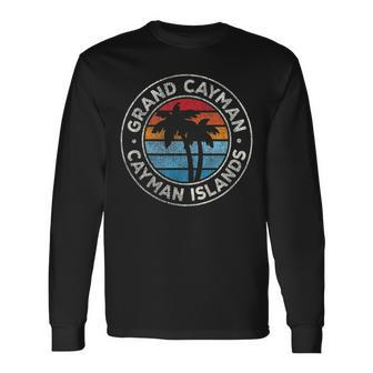 Grand Cayman Cayman Islands Vintage Graphic Retro 70S Long Sleeve T-Shirt | Mazezy