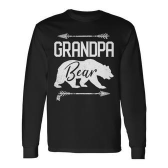 Grandpa Bear Fathers Day Papa Men Dad Best Top Long Sleeve T-Shirt - Seseable
