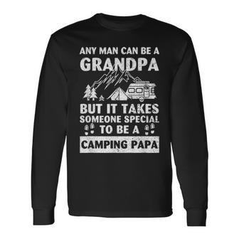 Grandpa Camp Lover Proud Camping Papa Fathers Day Long Sleeve T-Shirt - Seseable