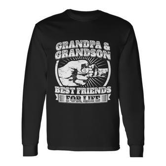 Grandpa And Grandson Shirt Grandad Fist Bump Tee Long Sleeve T-Shirt - Monsterry UK
