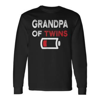 Grandpa Of Twins Fathers Day Long Sleeve T-Shirt - Seseable