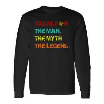 Grandpaw The Man The Myth The Legend Long Sleeve T-Shirt - Monsterry DE