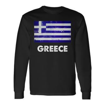 Greece Flag Greek Long Sleeve T-Shirt - Seseable