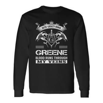 Greene Blood Runs Through My Veins V2 Long Sleeve T-Shirt - Seseable