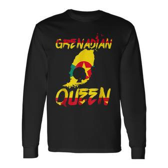 Grenadian Queen Grenada Flag Pride Afro Pride Home Country Men Women Long Sleeve T-shirt Graphic Print Unisex - Seseable