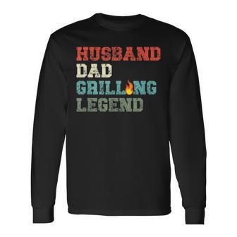 Grillen Bbq Vater Husband Grill Dad Legend Langarmshirts - Seseable