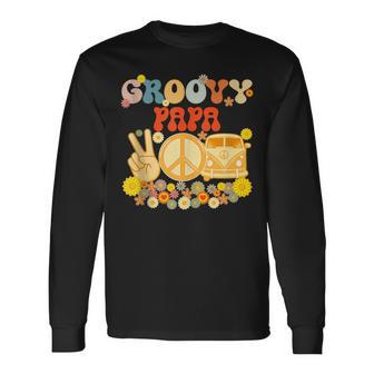 Groovy Papa Retro Matching Baby Shower Fathers Day Long Sleeve T-Shirt T-Shirt | Mazezy
