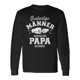 Großartige Männer Papa Vater Befördert Geschenk Baby Geburt Langarmshirts - Seseable