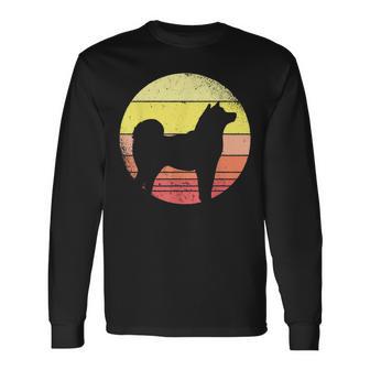 Großer Shiba Inu Silhouette Japan Dogecoin Hund Langarmshirts - Seseable