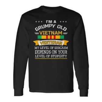 Grumpy Old Vietnam Veteran V2 Men Women Long Sleeve T-shirt Graphic Print Unisex - Seseable