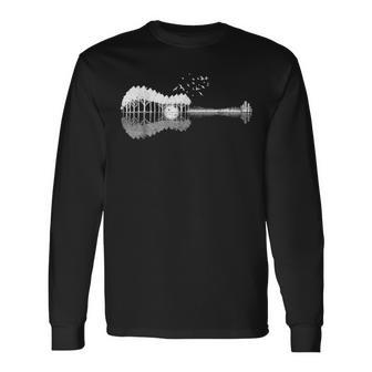 Guitar Lake Shadow Love Guitar Musician Men Women Long Sleeve T-shirt Graphic Print Unisex - Seseable
