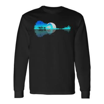 Guitar Lake Shadow Love Guitar Music For Musician Men Band Long Sleeve T-Shirt - Seseable